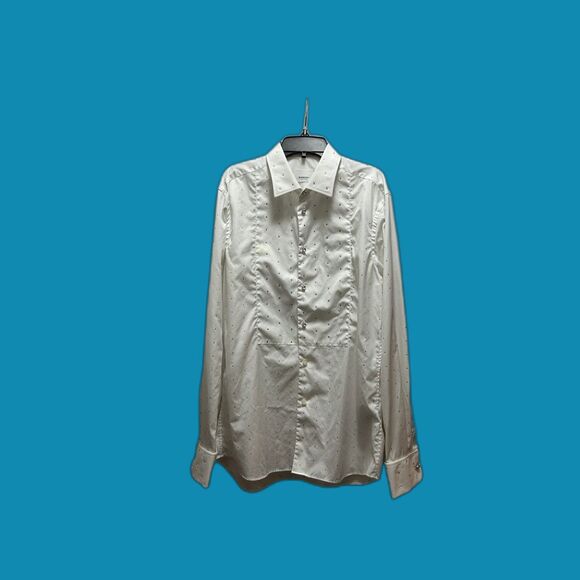 Burberry Crystal Embellished Poplin Dress Shirt Slim Size 15.5 / 39 - Picture 2 of 11